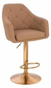 HR831W Karamell Műbőr Premium Soft szék Arany lábbal