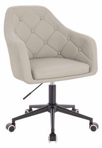 HR831K Ecru Műbőr Premium Soft szék fekete lábbal