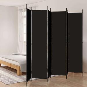 VidaXL 6 paneles fekete szövet térelválasztó 300x220 cm