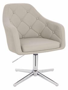 HR831CROSS Ecru Műbőr Premium Soft szék Krómozott lábbal