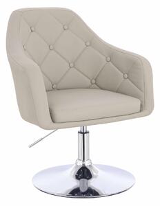 HR831N Ecru Műbőr Premium Soft szék Krómozott lábbal