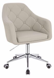 HR831K Ecru Műbőr Premium Soft szék Krómozott lábbal