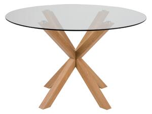 Asztal Oakland 278, Világosbarna, 75.5cm, Edzett üveg, Fém