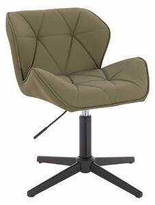 HR111CROSS Khaki Műbőr Premium Soft szék fekete lábbal