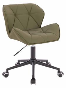 HR111K Khaki Műbőr Premium Soft szék fekete lábbal