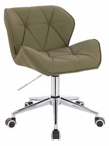 HR111K Khaki Műbőr Premium Soft szék krómozott lábbal