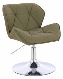 HR111N Khaki Műbőr Premium Soft szék krómozott lábbal