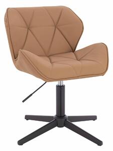HR111CROSS Karamell Műbőr Premium Soft szék fekete lábbal