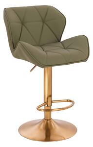 HR111W Khaki Műbőr Premium Soft szék arany lábbal