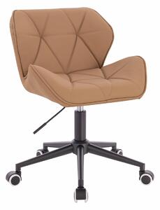 HR111K Karamell Műbőr Premium Soft szék fekete lábbal