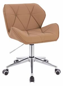 HR111K Karamell Műbőr Premium Soft szék krómozott lábbal