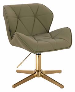 HR111CROSS Khaki Műbőr Premium Soft szék arany lábbal