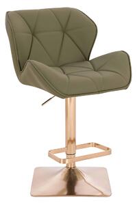 HR111KW Khaki Műbőr Premium Soft szék arany lábbal