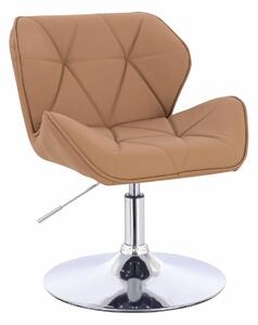 HR111N Karamell Műbőr Premium Soft szék krómozott lábbal