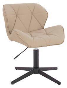HR111CROSS Krémszínű Műbőr Premium Soft szék fekete lábbal