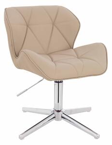 HR111CROSS Krémszínű Műbőr Premium Soft szék krómozott lábbal
