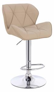HR111W Krémszínű Műbőr Premium Soft szék krómozott lábbal