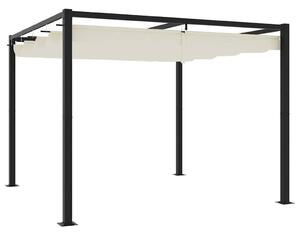 VidaXL kerti pavilon visszahúzható tetővel, 3 x 3m, Krém