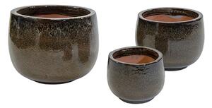 Cove Caldron kerámia növénytartó szett espresso 27x18-53x38cm S3