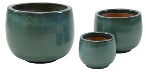Cove Caldron kerámia növénytartó szett mohazöld 27x18-53x38cm S3