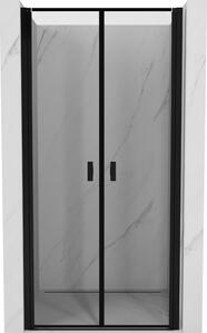 Mexen Zuhanyajtó nyílás MIST (d+d) 70x200 cm 6 mm fekete, kerettel, 8A7-070-000-70-70
