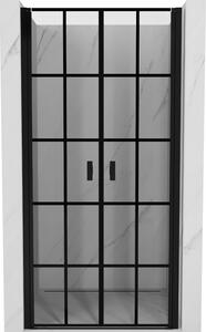 Mexen Zuhanyajtó nyílás MIST (d+d) 70x200 cm 6 mm fekete, rács, 8A7-070-000-70-77