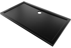 Mexen, Mexen Flow téglalap alakú zuhanytálca slim 140 x 70 cm, matt fekete, 46R707014