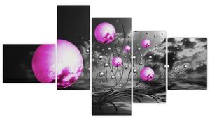 Absztrakt kép - lila gömb (150x85cm)