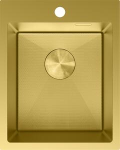 Mexen Solix, 1 rekeszes rozsdamentes mosogató 400 x 500 mm, szálcsiszolt arany, méhsejtminta, 6406401000-55HC