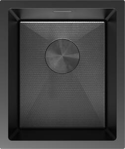 Mexen Trixo, 1 medencés rozsdamentes mosogató 370 x 440 mm, fekete, méhsejtmintás, 6412371000-70HC