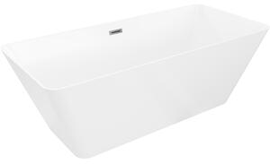 Mexen Velo Slim, szabadon álló kád 170 × 75 cm, fényes fehér, grafit túlfolyóval, 52811707500-66
