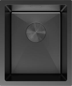 Mexen Trixo, 1 rekeszes rozsdamentes mosogató 370 x 440 mm, fekete, 6412371000-70