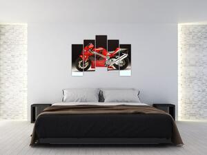 Egy piros motorkerékpár képe (125x90cm)