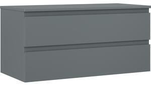 Mexen Orio, fürdőszobaszekrény 100 cm felsőrésszel, 2 fiókkal, grafit matt, 91A10-10047-2-BFFC66