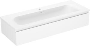 Mexen Orio, fürdőszobaszekrény 120 cm Vela mosdóval, 1 fiókkal, matt fehér, 91A10-12023-1-BF01-W23M01
