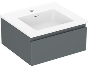 Mexen Orio, fürdőszobaszekrény 50 cm Otis mosdóval, 1 fiókkal, grafit matt/fehér matt, 91A10-05023-1-BF66-W18M01