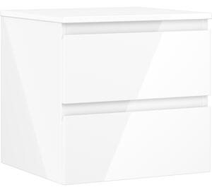 Mexen Orio, fürdőszobaszekrény 50 cm felsőrésszel, 2 fiókkal, fényes fehér, 91A10-05047-2-BFFC00