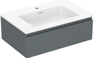 Mexen Orio, fürdőszobaszekrény 70 cm Otis mosdóval, 1 fiókkal, grafit matt/fehér matt, 91A10-07023-1-BF66-W18M01