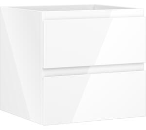 Mexen Orio, fürdőszobaszekrény 50 cm, 2 fiókkal, fényes fehér, 91A10-05047-2-BFF00