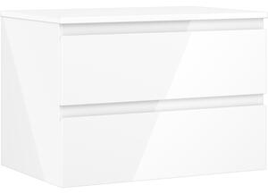 Mexen Orio, fürdőszobaszekrény 70 cm felsőrésszel, 2 fiókkal, fényes fehér, 91A10-07047-2-BFFC00