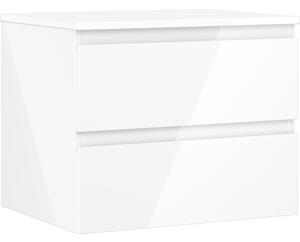 Mexen Orio, fürdőszobaszekrény 60 cm felsőrésszel, 2 fiókkal, fényes fehér, 91A10-06047-2-BFFC00