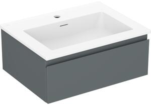 Mexen Orio, fürdőszobaszekrény 60 cm Otis mosdóval, 1 fiókkal, grafit matt/fehér matt, 91A10-06023-1-BF66-W18M01
