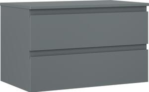 Mexen Orio, fürdőszobaszekrény 80 cm felsőrésszel, 2 fiókkal, grafit matt, 91A10-08047-2-BFFC66