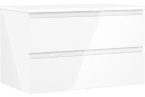 Mexen Orio, fürdőszobaszekrény 80 cm felsőrésszel, 2 fiókkal, fényes fehér, 91A10-08047-2-BFFC00