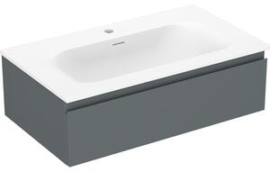Mexen Orio, fürdőszobaszekrény 80 cm Vela mosdóval, 1 fiókkal, grafit matt/fehér matt, 91A10-08023-1-BF66-W23M01