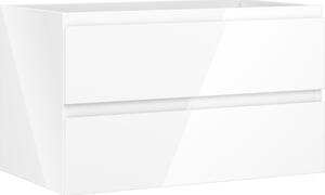 Mexen Orio, fürdőszobaszekrény 80 cm, 2 fiókkal, fényes fehér, 91A10-08047-2-BFF00