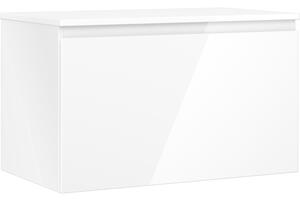 Mexen Orio, fürdőszobaszekrény 80 cm-es felsőrésszel, 1 fiókkal, fényes fehér, 91A10-08047-1-BFC00