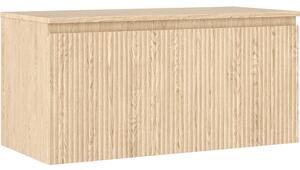 Mexen Rivel, fürdőszobaszekrény 100 cm-es munkalappal, 1 fiókkal, rovátkolt, tölgyfa, 91A20-10047-1-BFC81