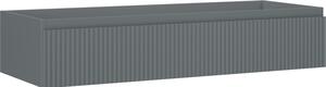 Mexen Rivel, fürdőszobaszekrény 120 cm, 1 fiók, rovátkolt, grafit matt, 91A20-12023-1-BF66