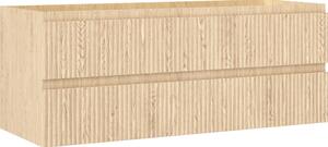 Mexen Rivel, fürdőszobaszekrény 120 cm, 2 fiókkal, hornyolt, tölgyfa, 91A20-12047-2-BFF81